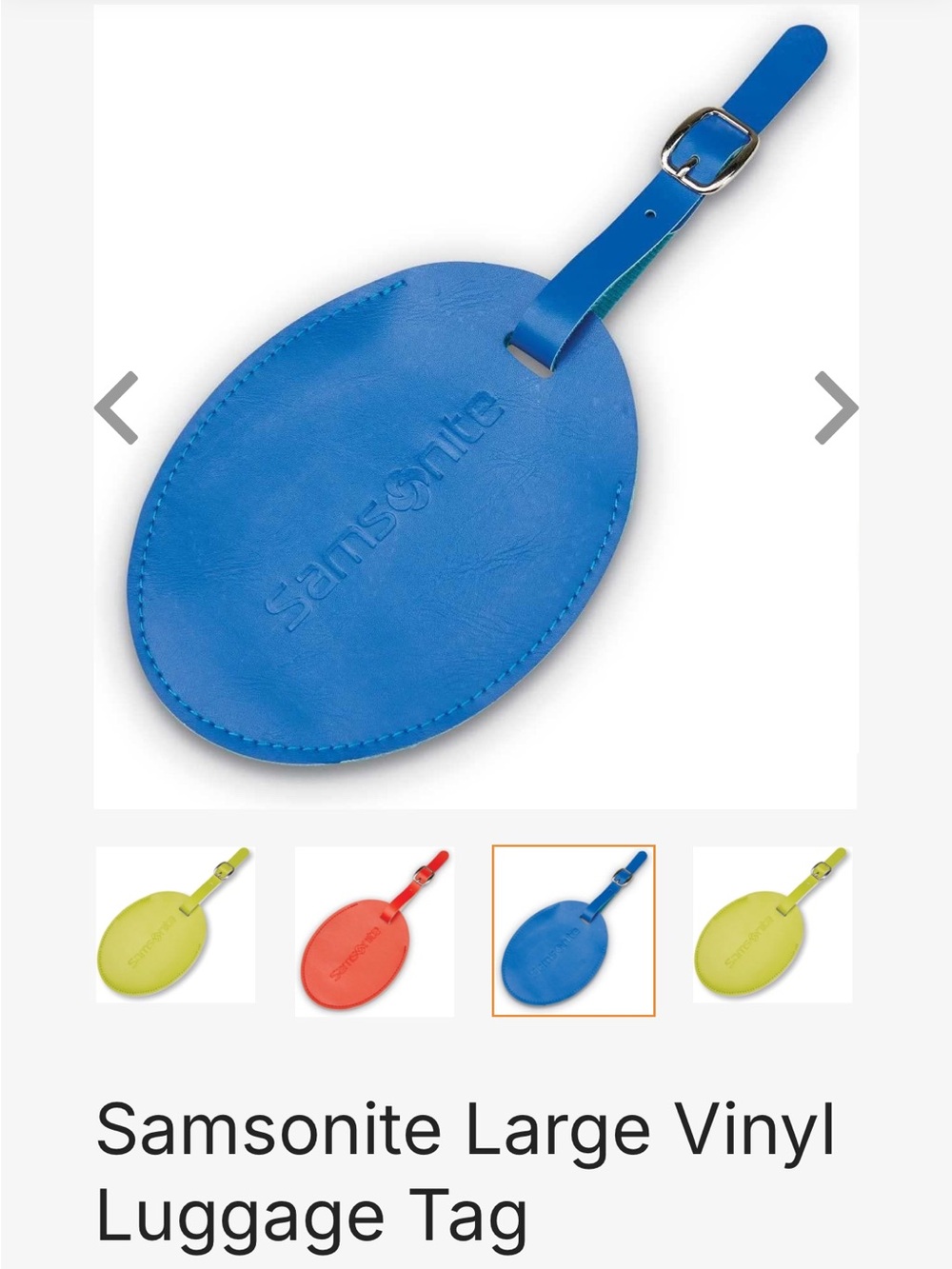 🔴 4/$15 Samsonite Brand Blue Fantasy Oval Vinyl Travel Suitcase Luggage Tag NWT